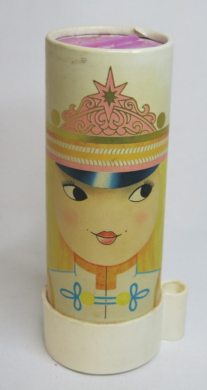 Vintage AVON MISS LOLLYPOP Fragrance Perfume Talc Empty 1967 Powder Girl